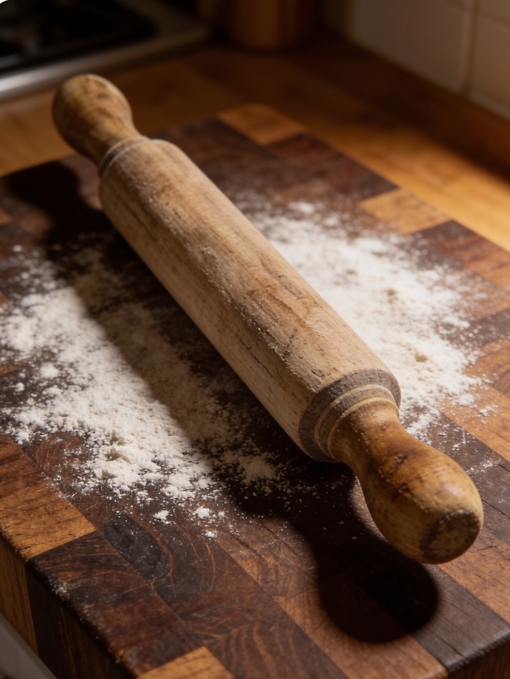 Rustic Wooden Rolling Pin Farmhouse Kitchen Decor Primitive Wood Baking Tool 15”